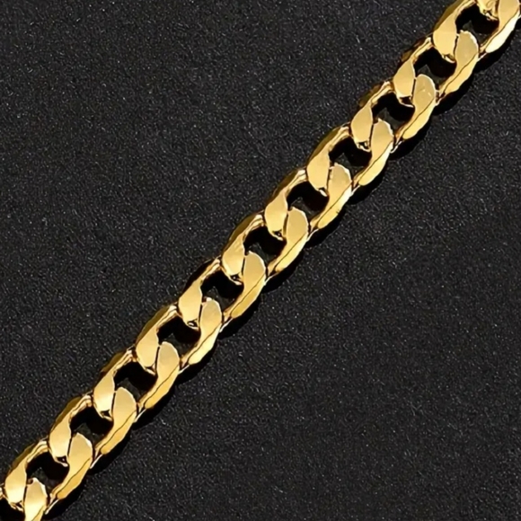 18k Gold Plated Cuban Chain for Men and Women Necklace Jewelry - Picture 3 of 8